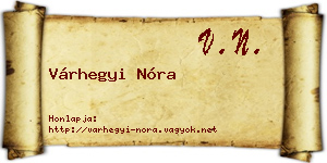 Várhegyi Nóra névjegykártya